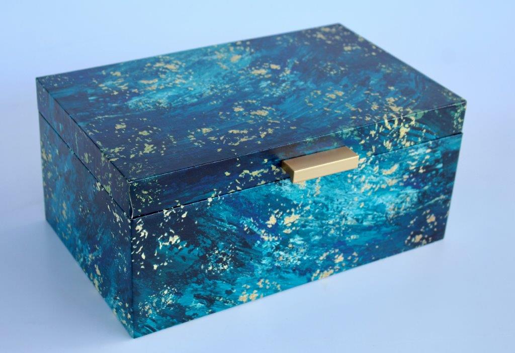 Set Of 3 Turquoise Blue Boxes